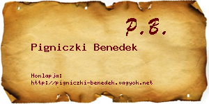 Pigniczki Benedek névjegykártya